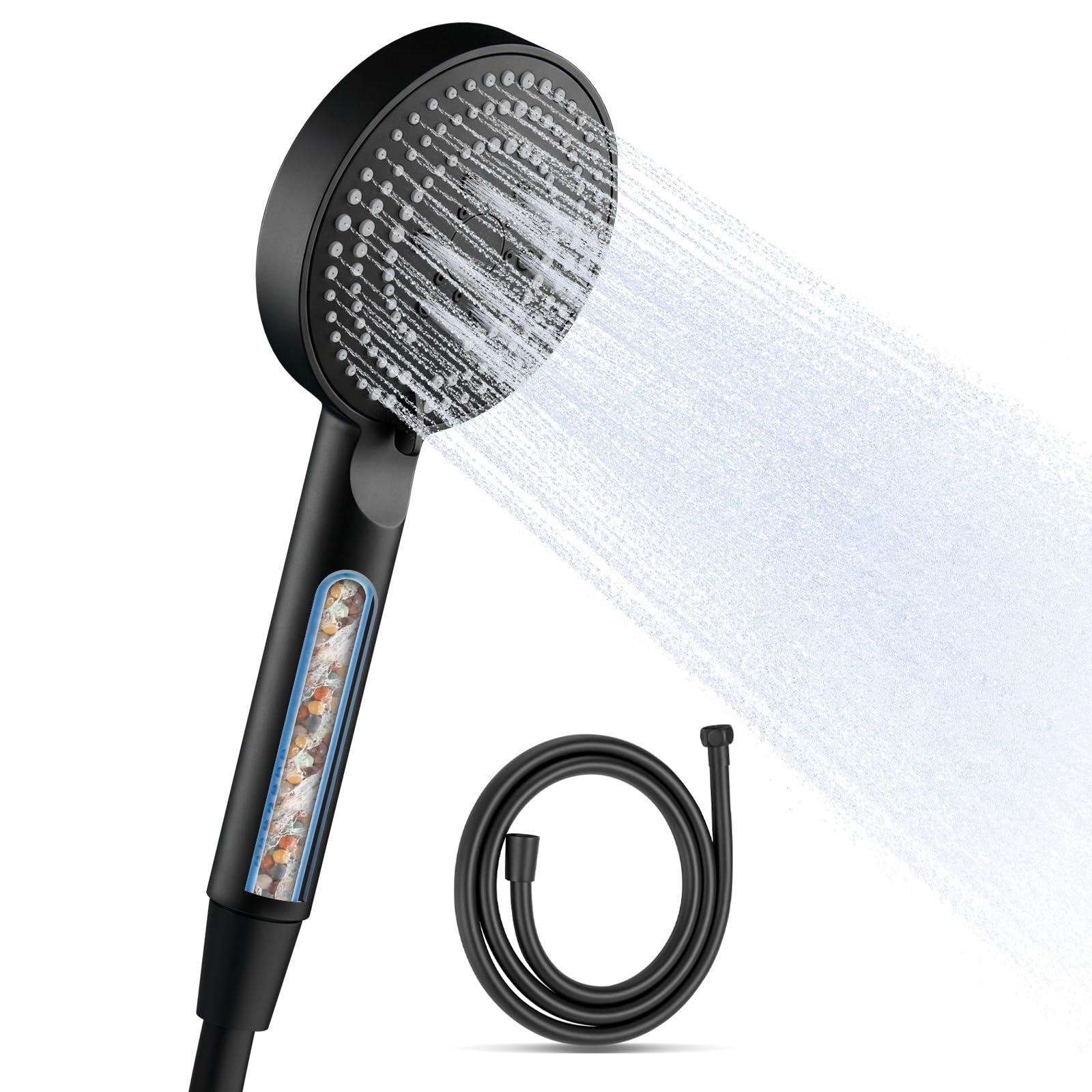 OFFO Alcachofa Ducha con Manguera de 1.6 m, Alcachofa de Ducha con Filtro Antical, Cabezal Ducha Alta Presion con 6 Modos de Chorro, Shower Head Filtración Múltiple, Fácil de Limpiar, Cromo — view 11