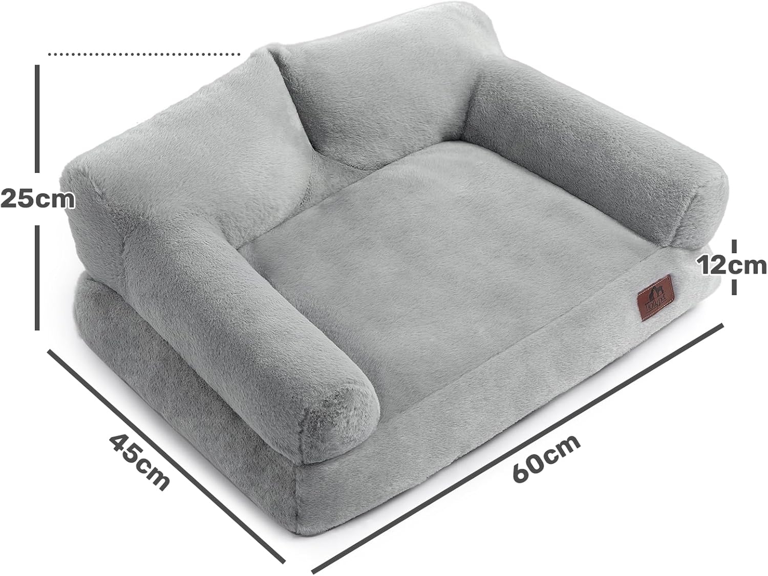 Hollypet Cat Bed Small Dog Bed, Fluffy Plush Cat Couch for Cats and Puppy, Soft Sleeping Pet Sofa Breathable Pet Cushion, Light Grey 3 71BxLRVpd L. AC SL1500