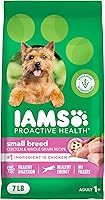 IAMS Proactive Health Small Breed Adult Dry Dog Food, Chicken & Whole Grain Recipe, 7 lb Bag - Vet Recommended
