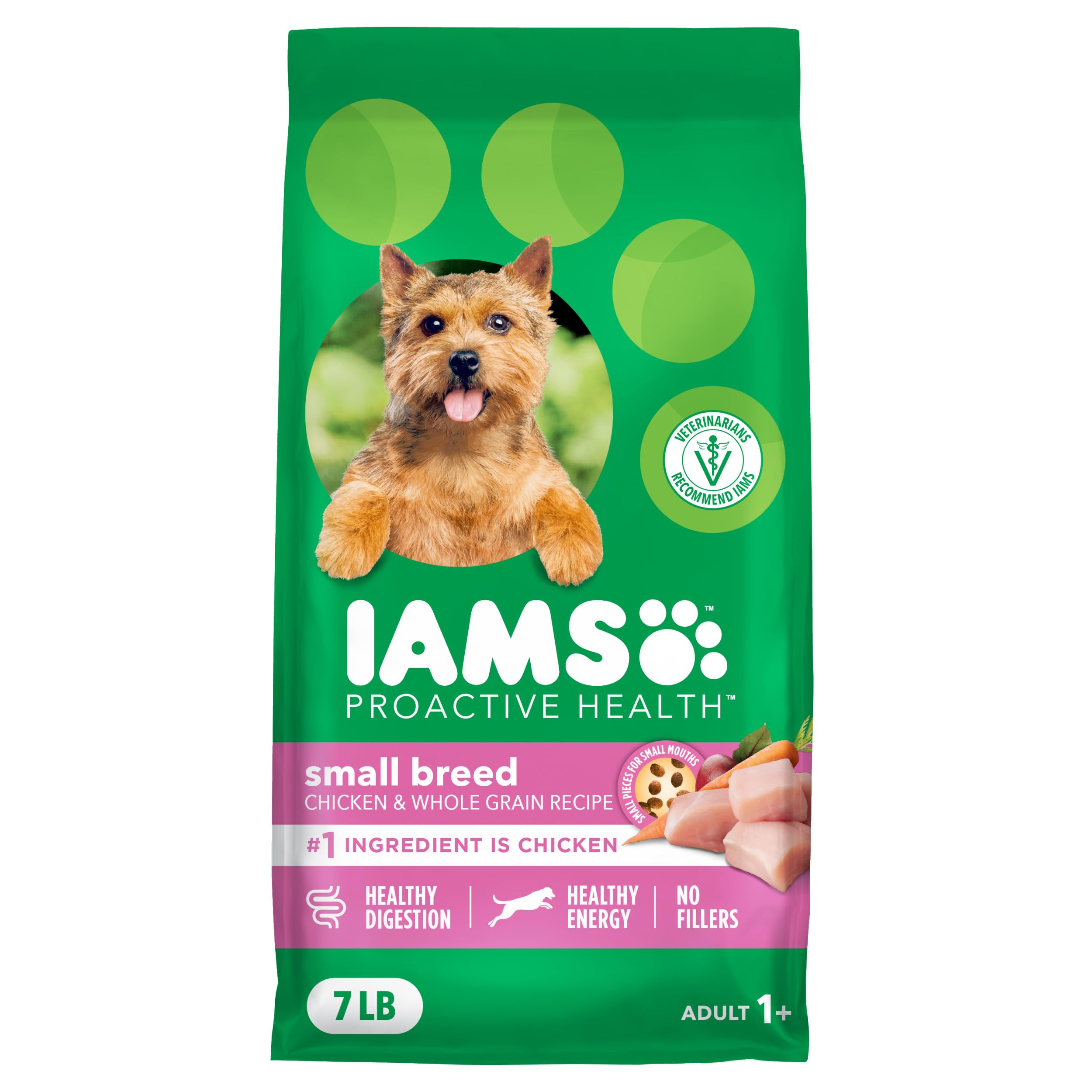 IAMS Proactive Health Small Breed Adult Dry Dog Food Chicken & Whole Grain Recipe, 5 lb. Bag