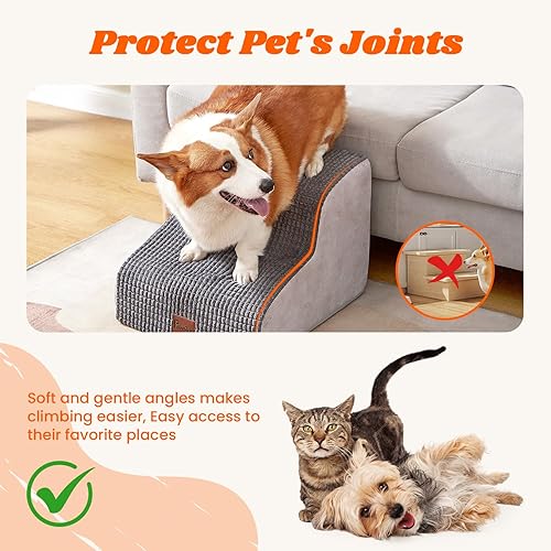 Miniatura 4 de Pawque Escaleras y rampa para perros para cama alta o sofá, escalones antideslizantes y equilibrados para mascotas, fáciles de caminar para perros