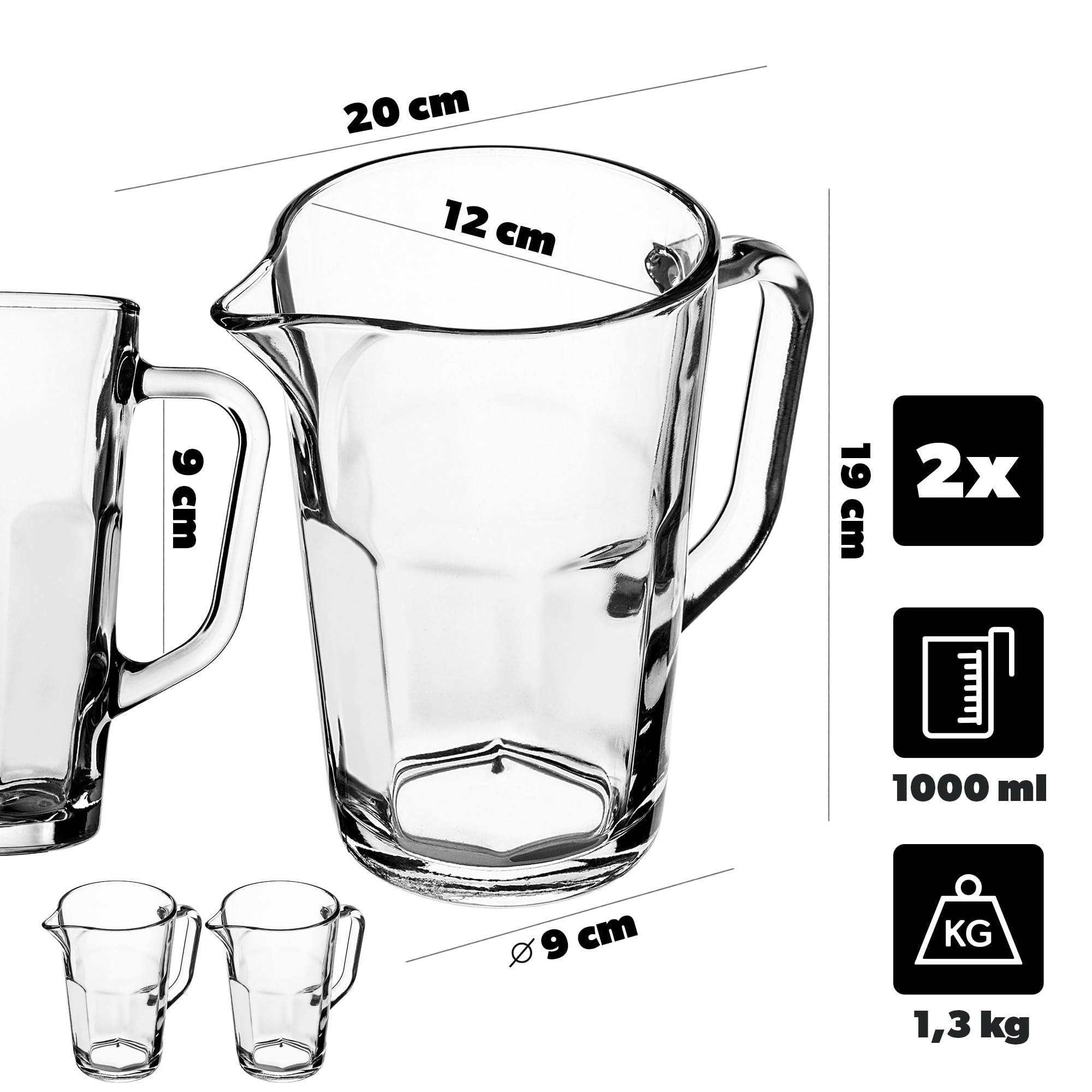 Carafe En Verre Avec Couvercle KADAX - 1.45 Litre, Couleur Crème - Pour Boissons Froides