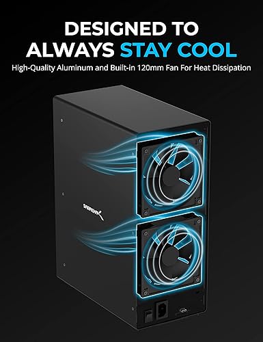 Miniatura 2 de SABRENT Estación de acoplamiento SATA USB 3.2 Gen 2 de 10 bahías para HDDSSD de 3.5", DAS USB-C de 10 Gbps, intercambio en caliente sin bandeja,