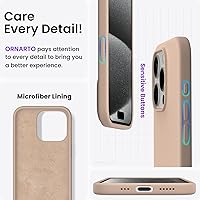 Vista 80 de ORNARTO Funda compatible con iPhone 15 Pro de 6.1 pulgadas, silicona líquida de 3 capas cubierta completa de goma de gel suave, funda protectora