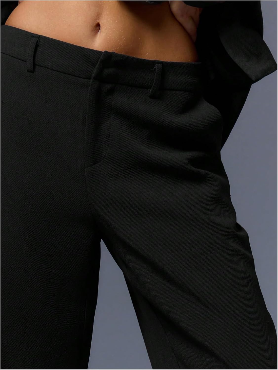 GORGLITTER Women's Low Rise Dress Pants Dressy Low Waisted Wide Leg Straight Business Work Trousers Slacks Pants Bottoms - Image 5