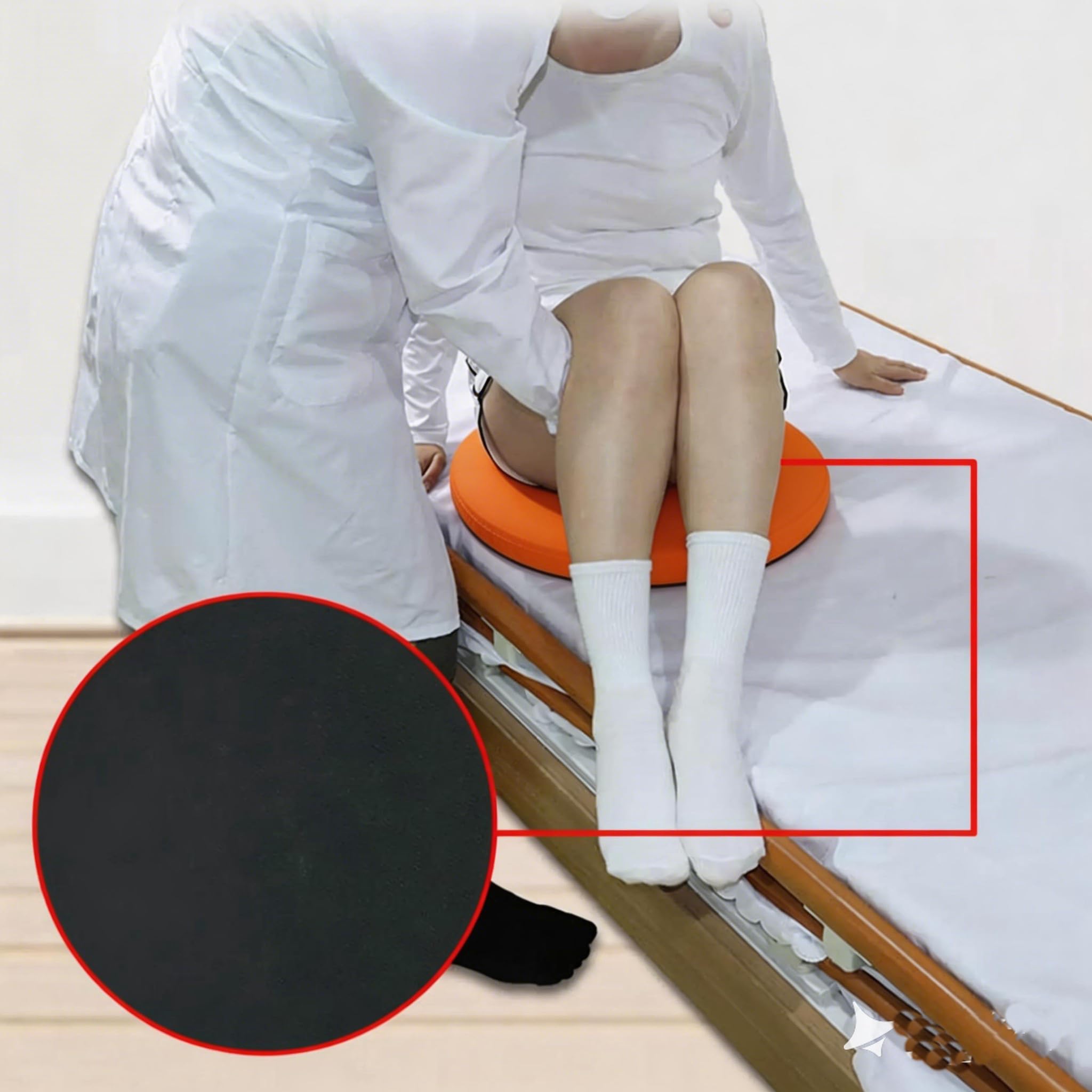 NEWFUN Disque de Transfert de Patient Plateau de Transfert Rotatif à 360°, Plateau Rotatif Pour Siège de Déambulateur, Matériel de Soins Infirmiers, Adapté aux Personnes âgées et Handicapées (orange)