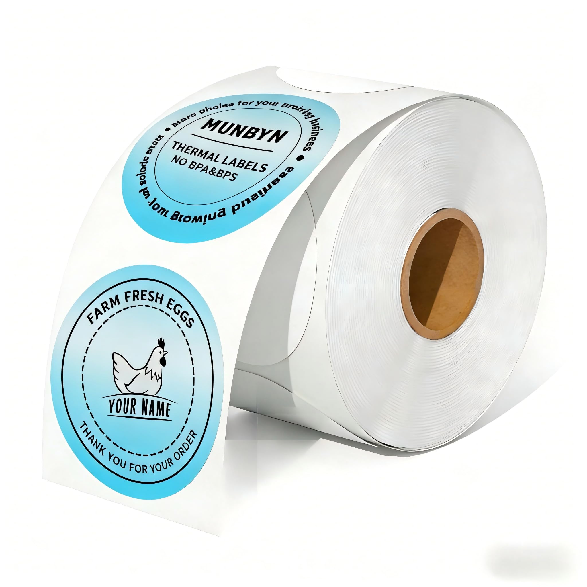 MUNBYN 50x50mm Sea Salt Vanilla Macaron Color Circle Thermal Sticker Labels, Multi-Purpose Round Thermal Printer Labels for Canning, Personalised Wine Bottle (150/Roll)