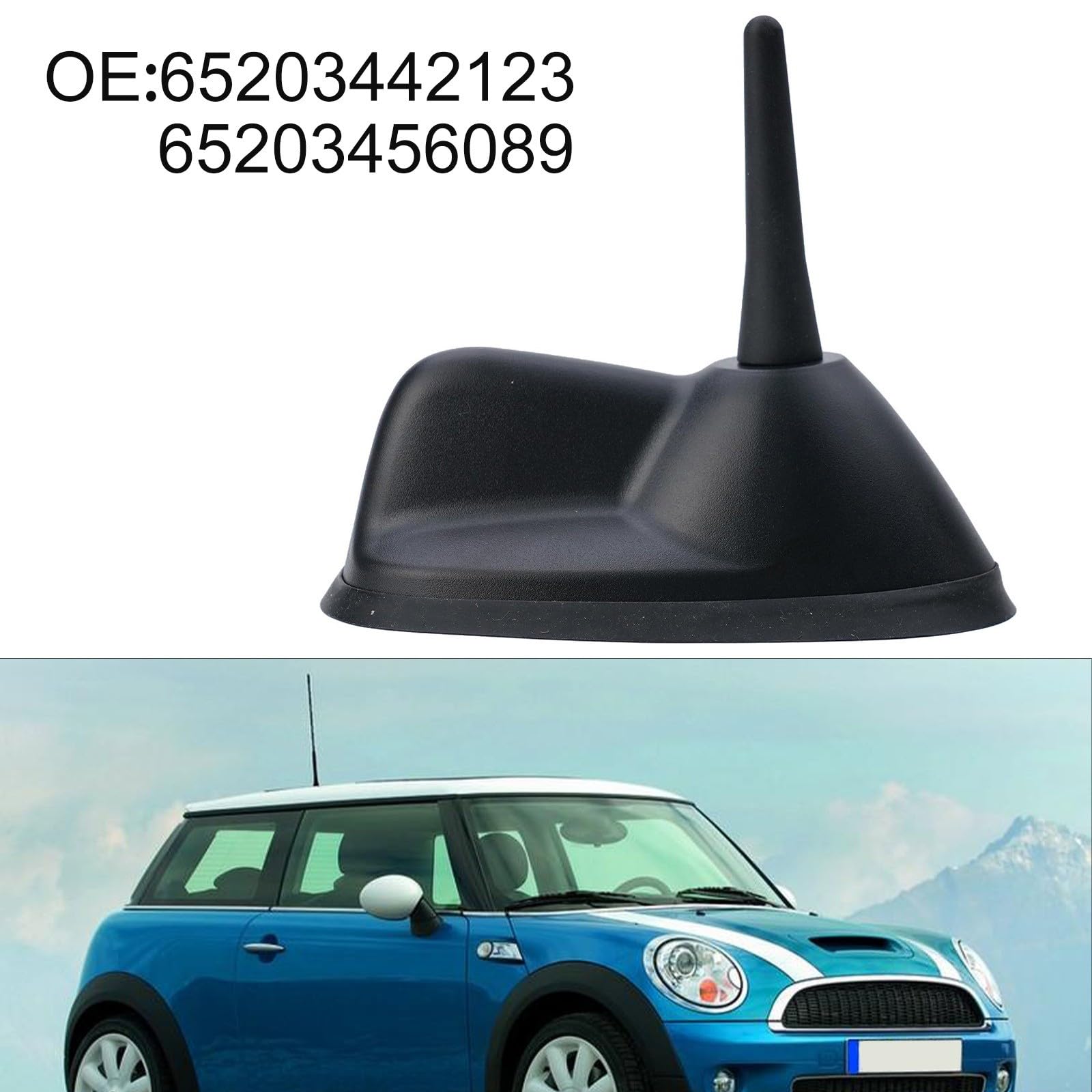 Antenne Baugruppe Antenne Assembly Ersatz für BMW MINI Clubman R55 R56 Ersatzteil 65203442123 65203456089 Schwarz Kunststoff 3-teilig OEM Direkter Ersatz Plug-and-Play Installation