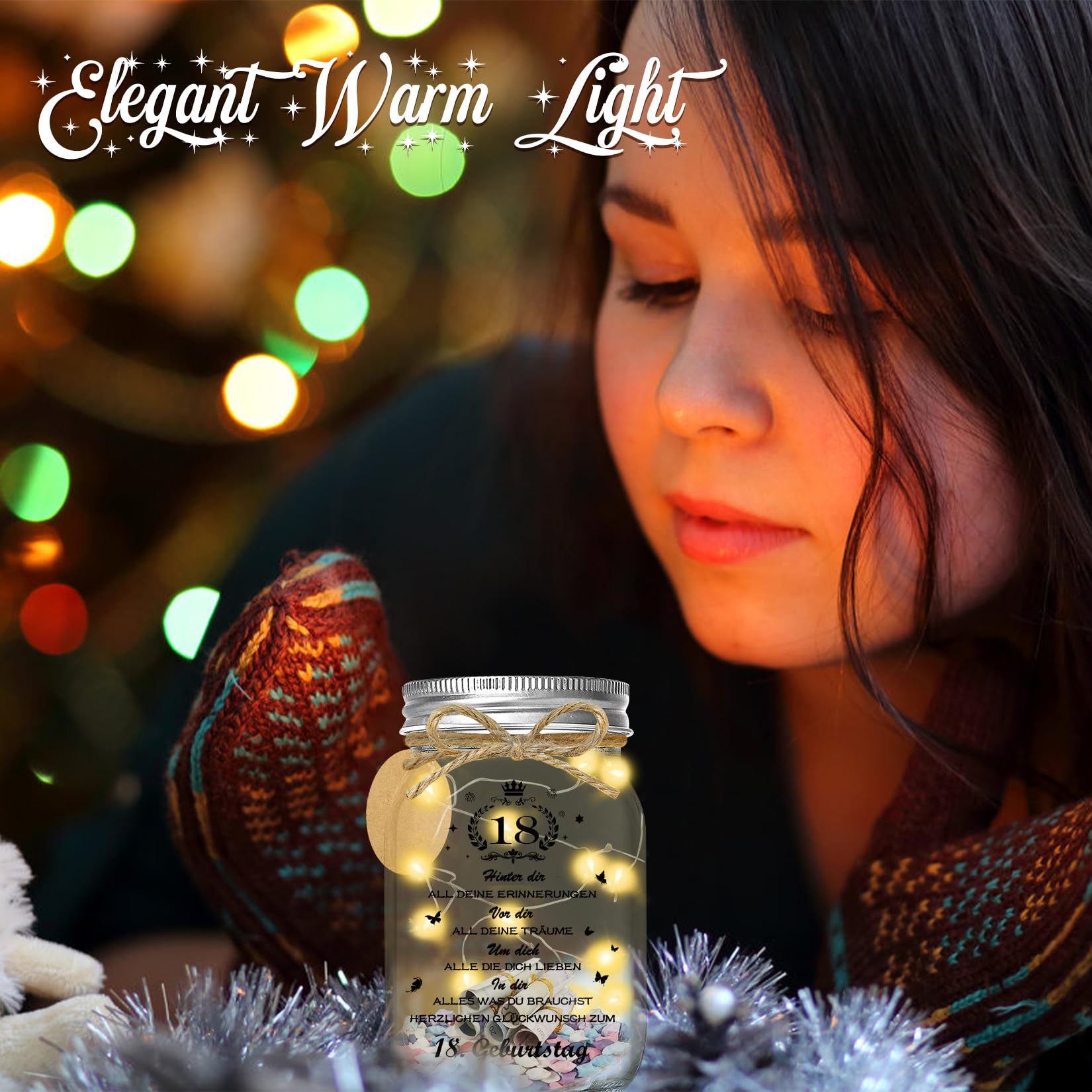 Regalo 18° Compleanno Luce LED Con Messaggio - Bottiglia Luminosa Per Ragazza E Ragazzo - Decorazione Festa Adulti - 3
