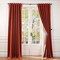 Vista 140 de Lazzzy - 2 paneles de cortinas opacas de terciopelo, con aislamiento térmico, con bolsillo para cortinero, para dormitorio, sala de estar