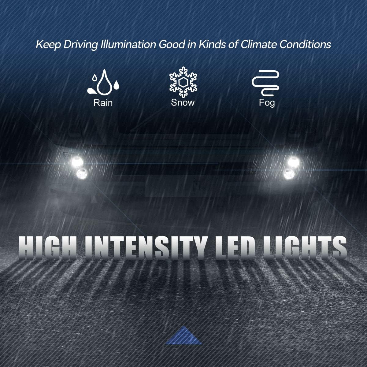 Auto Dynasty Full LED Fog lights Compatible with 2003-2017 Volvo VN VNL VNM VNX Trucks, Front Bumper Driving Fog Light Lamps, Driver and Passenger Side, Chrome Housing