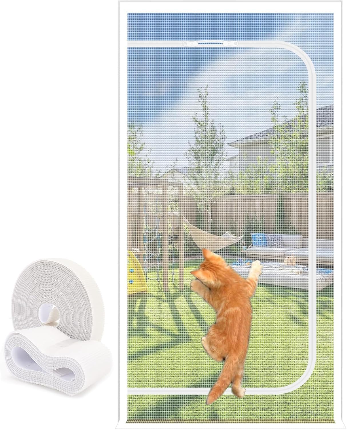 Porte moustiquaire pour animaux résistante aux chats et zippée
