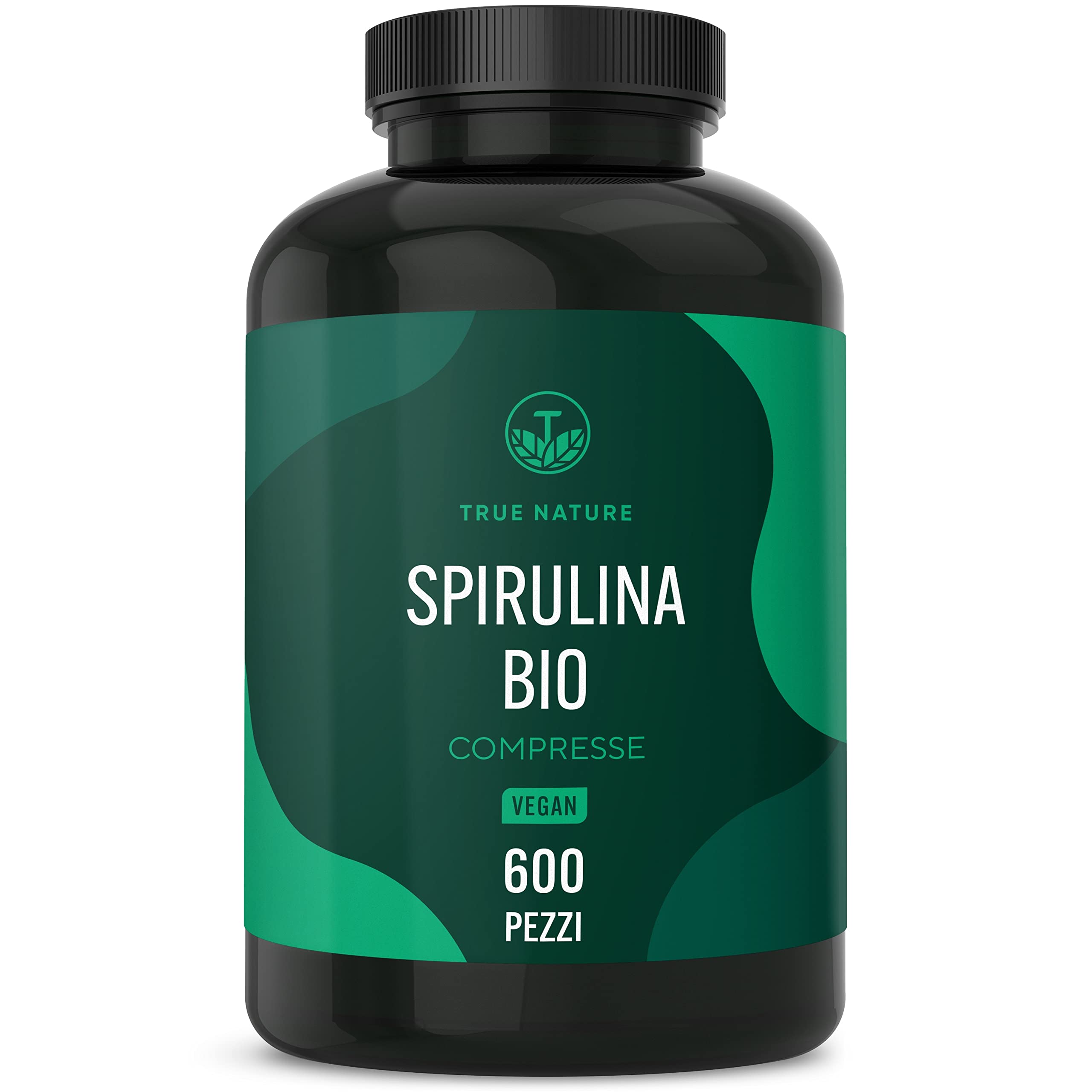 Spirulina Biologica - 600 compresse BIO (500 mg) - 6.000 mg di dosaggio elevato - Ricca di ficocianina e proteine - Alga Spirulina pura - Analizzato e Confezionata in Germania da TRUE NATURE®