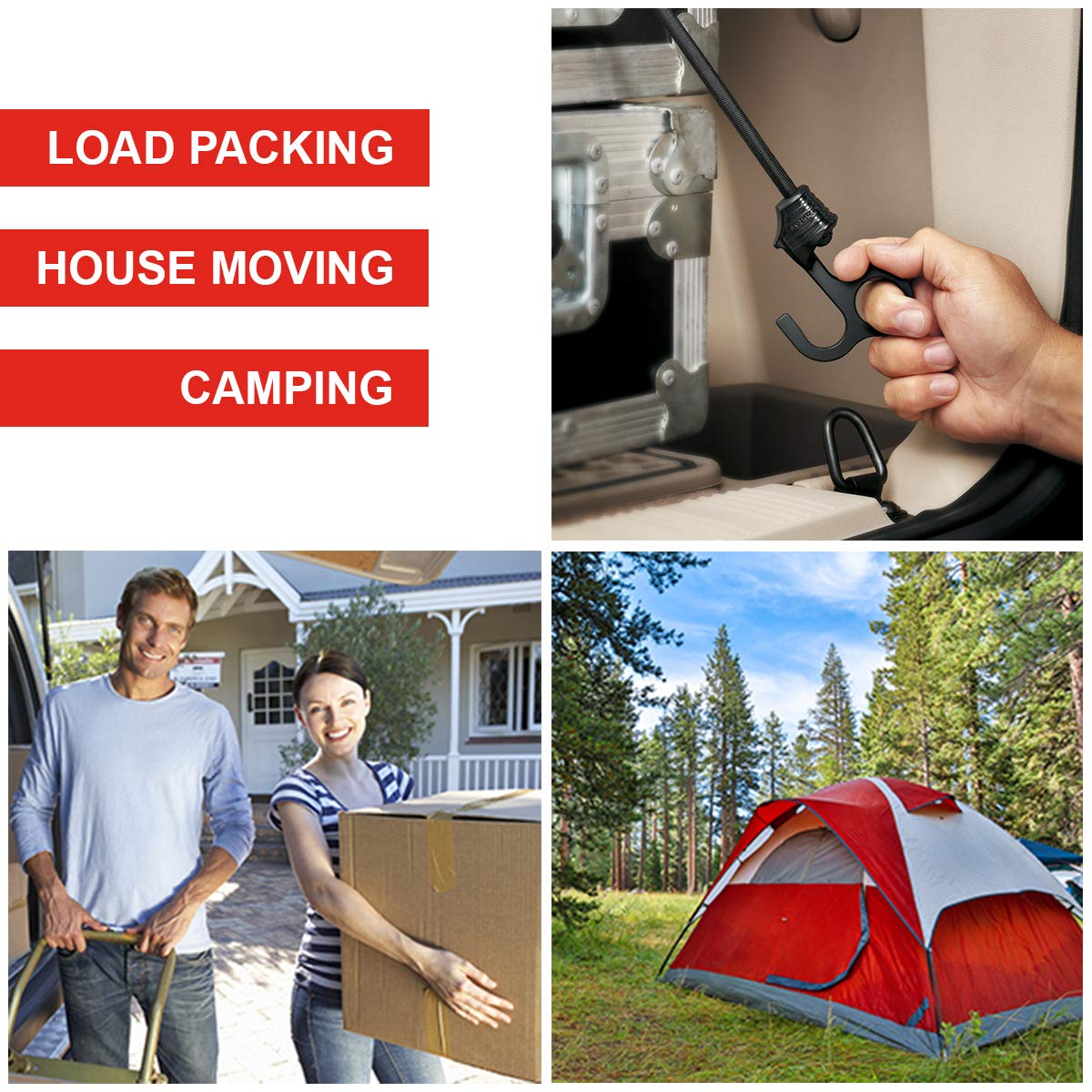 Master Lock 3205EURDAT - Cavi Elastici Con Ganci, 80 Cm, Per Campeggio E Giardinaggio - Foto 12