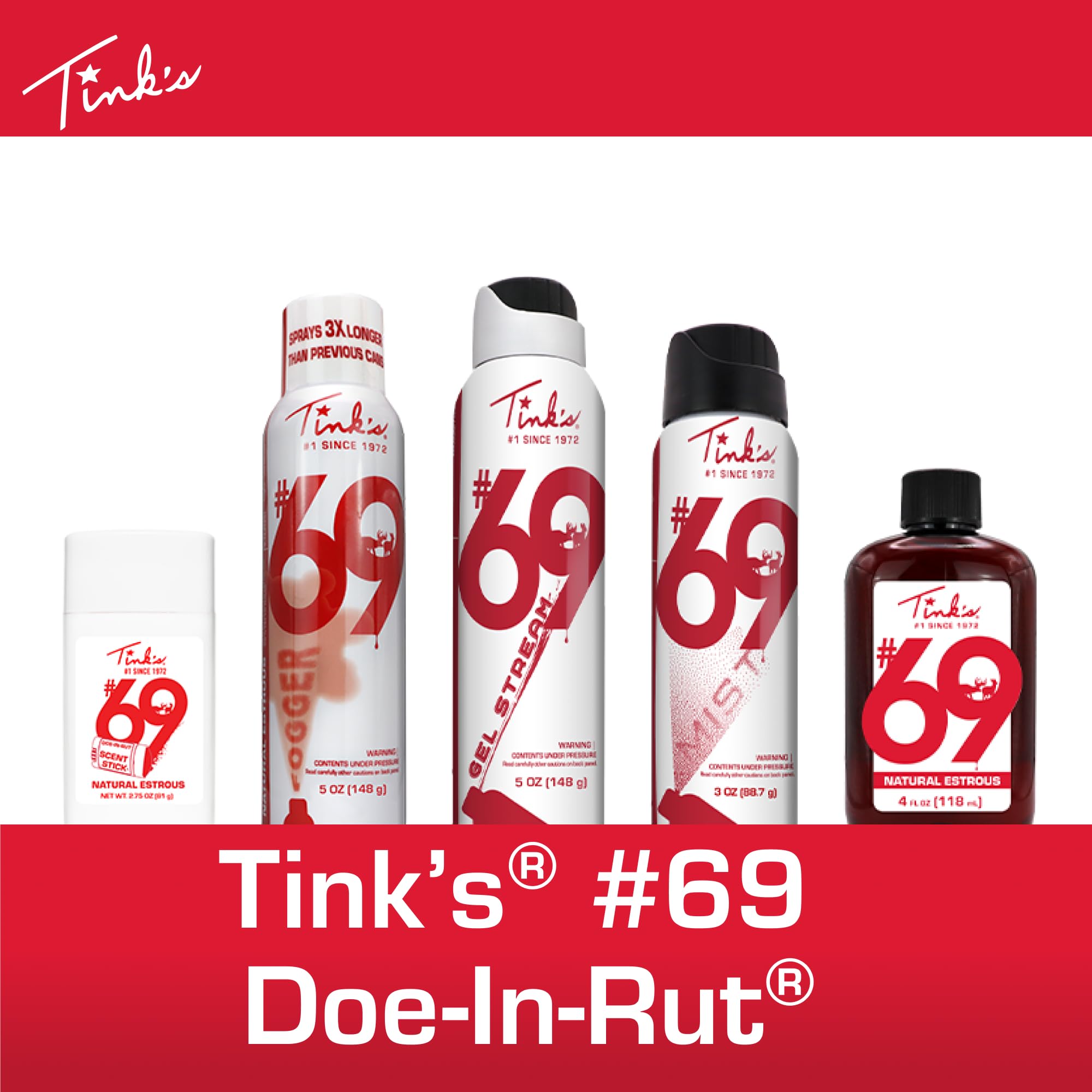 TINK'S Synthetischer #69 Doe-in-Rut Deer Lockstoff Flüssiger Östrous Doe Urin Duft für die Jagd (113 g) 3er-Pack – langanhaltende östroöse Doe Urin Jagddüfte – Jagdköder/Lockstoff – Fortschrittlicher