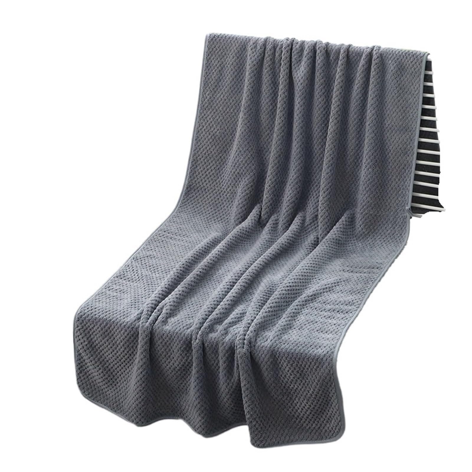 ZYAYNG Lightweight Breathable Bath Towel Pineapple Lattice Soft And Comfortable Coral Fleece For Bathroom(Color2)