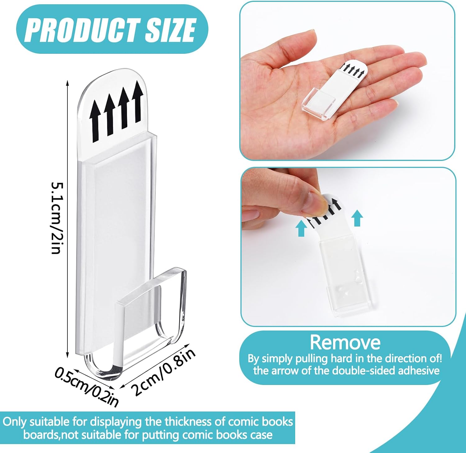 Chunful 36 Pcs Comic Book Wall Display Clear Floating Display Shelves Comic Book Frame Holder, Invisible, No Screws Self Adhesive