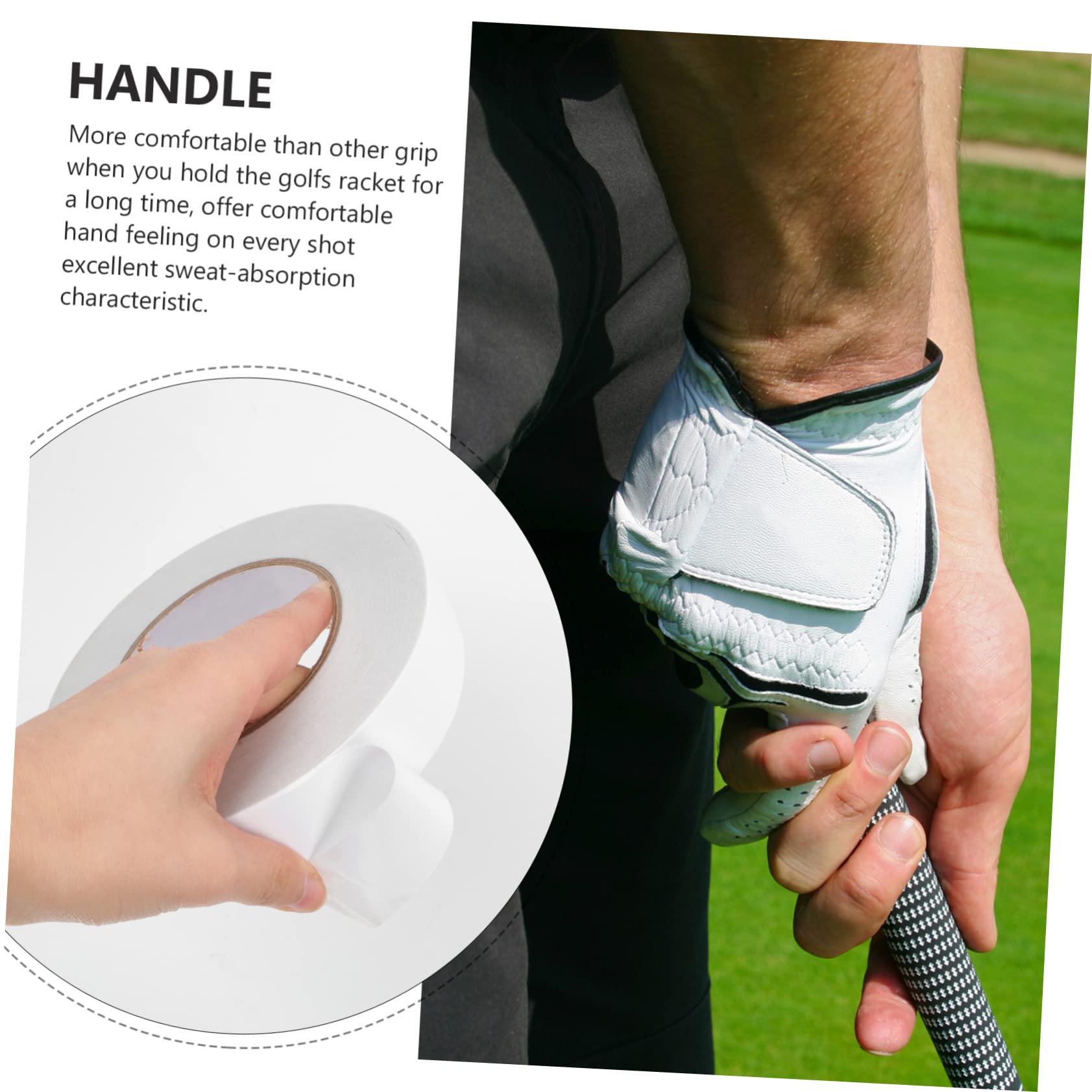 KICHOUSE 1 Roll Slip Golfing Racket Tape Grip Tape for Golf Clubs Self-Adhesive Golfers