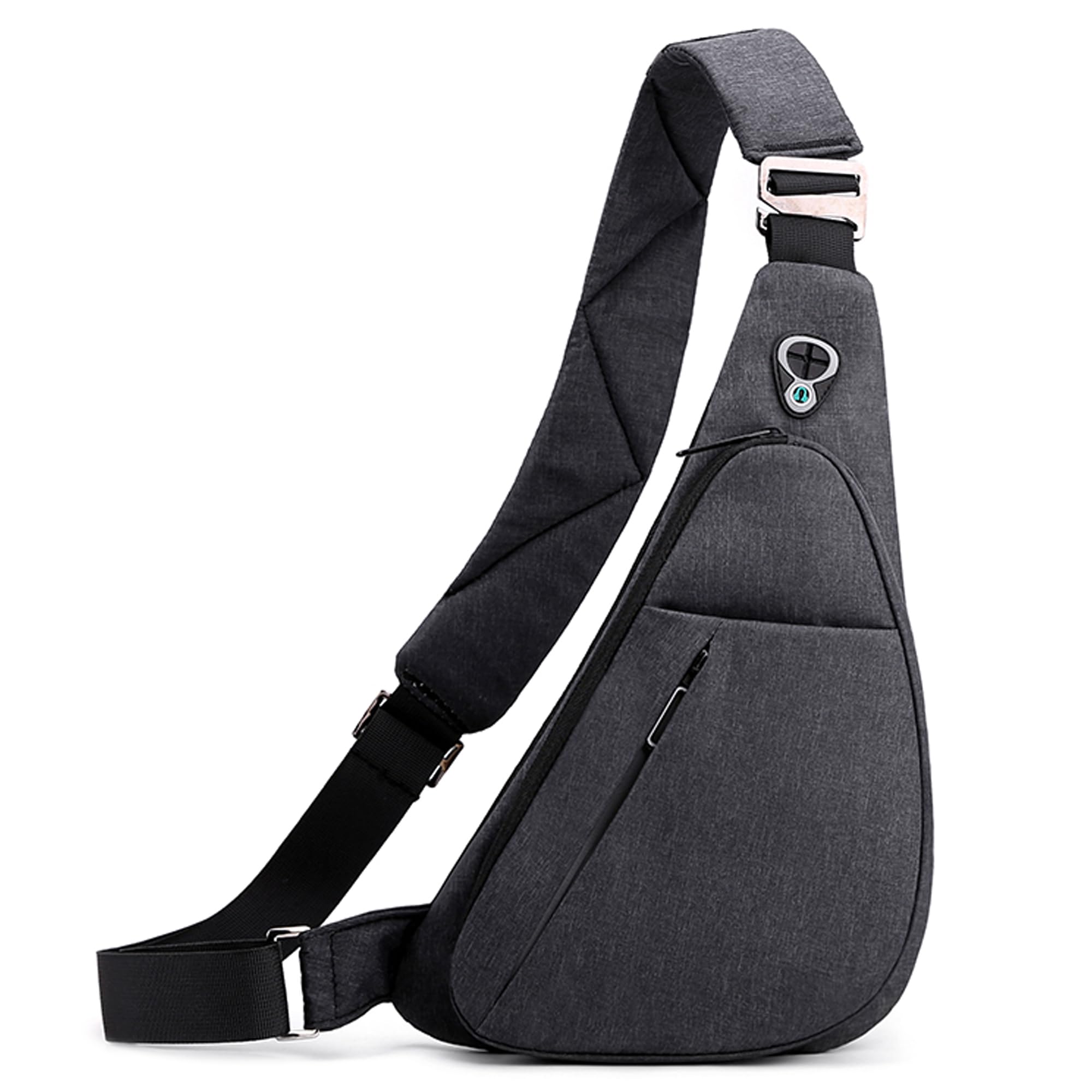 VARLIVOO Sac de Poitrine Homme, Petit Sacoche Bandouliere Sac à Bandoulière Antivol Imperméable pour Voyage Randonnée Cyclisme Sports Noir C