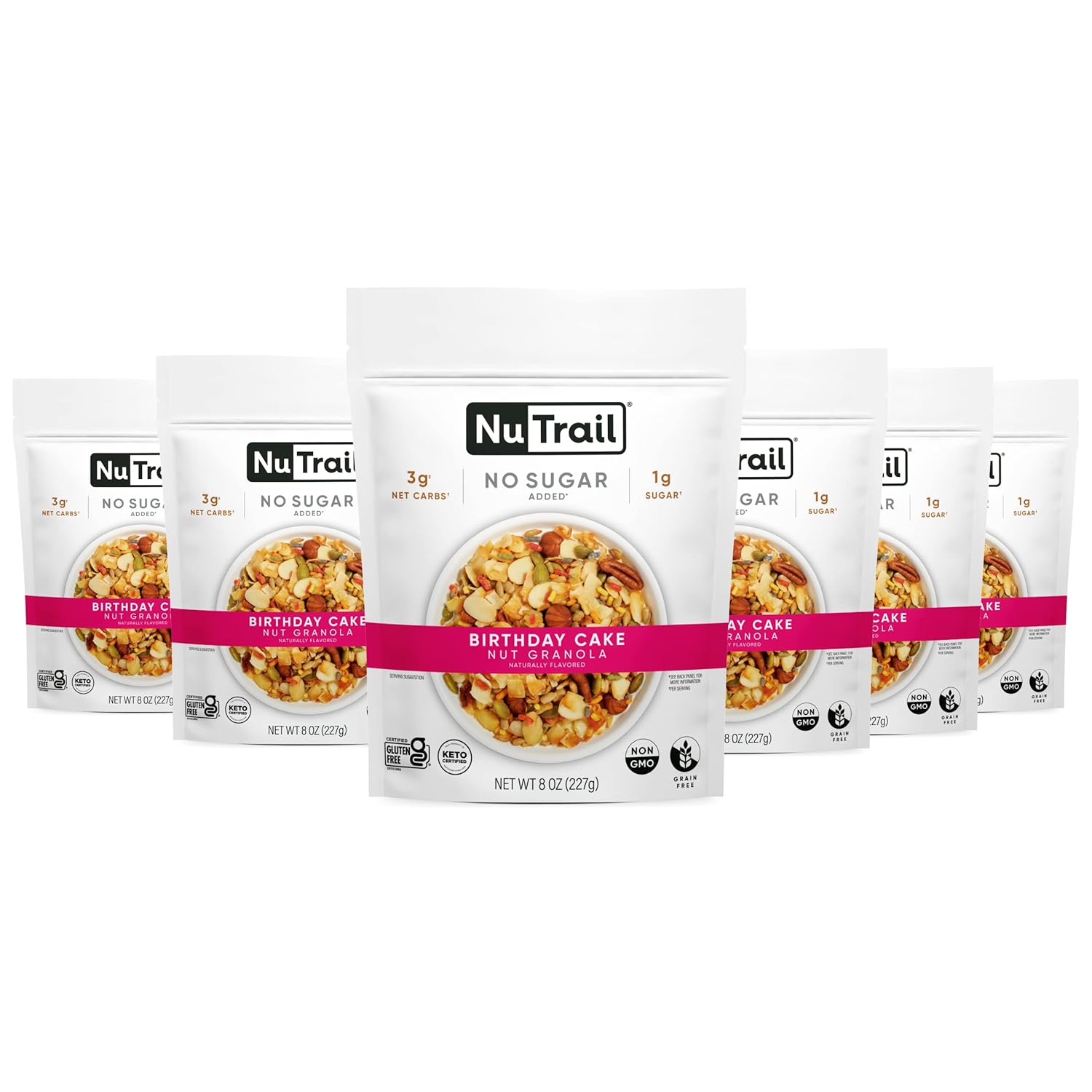 NuTrail Nut Granola Cereal, Birthday Cake, No Sugar Added