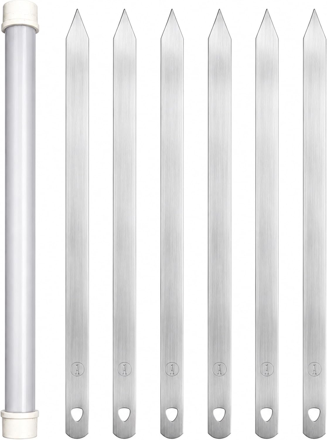 24 Inch Long, 1 Inch Wide, 2mm Thick Solid Heavy Duty Stainless Steel BBQ Grill Skewers – Grilling Accessories - Perfect for Grilling Meat, Chicken Breast, Kabobs, Vegetables - Pack of 6
