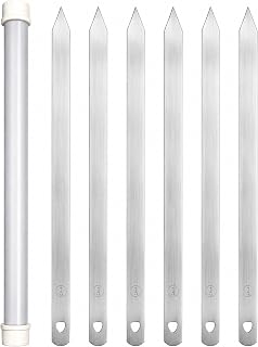 24 Inch Long, 1 Inch Wide, 2mm Thick Solid Heavy Duty Stainless Steel BBQ Grill Skewers – Grilling Accessories - Perfect for Grilling Meat, Chicken Breast, Kabobs, Vegetables - Pack of 6