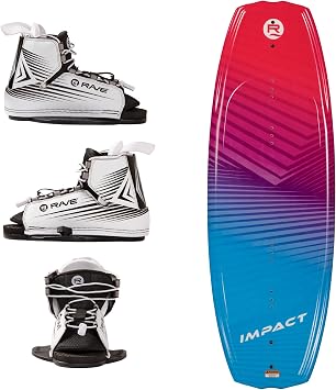 Rave Sports Impact Wakeboard with Charger Boots, Orange/Blk PV1802677