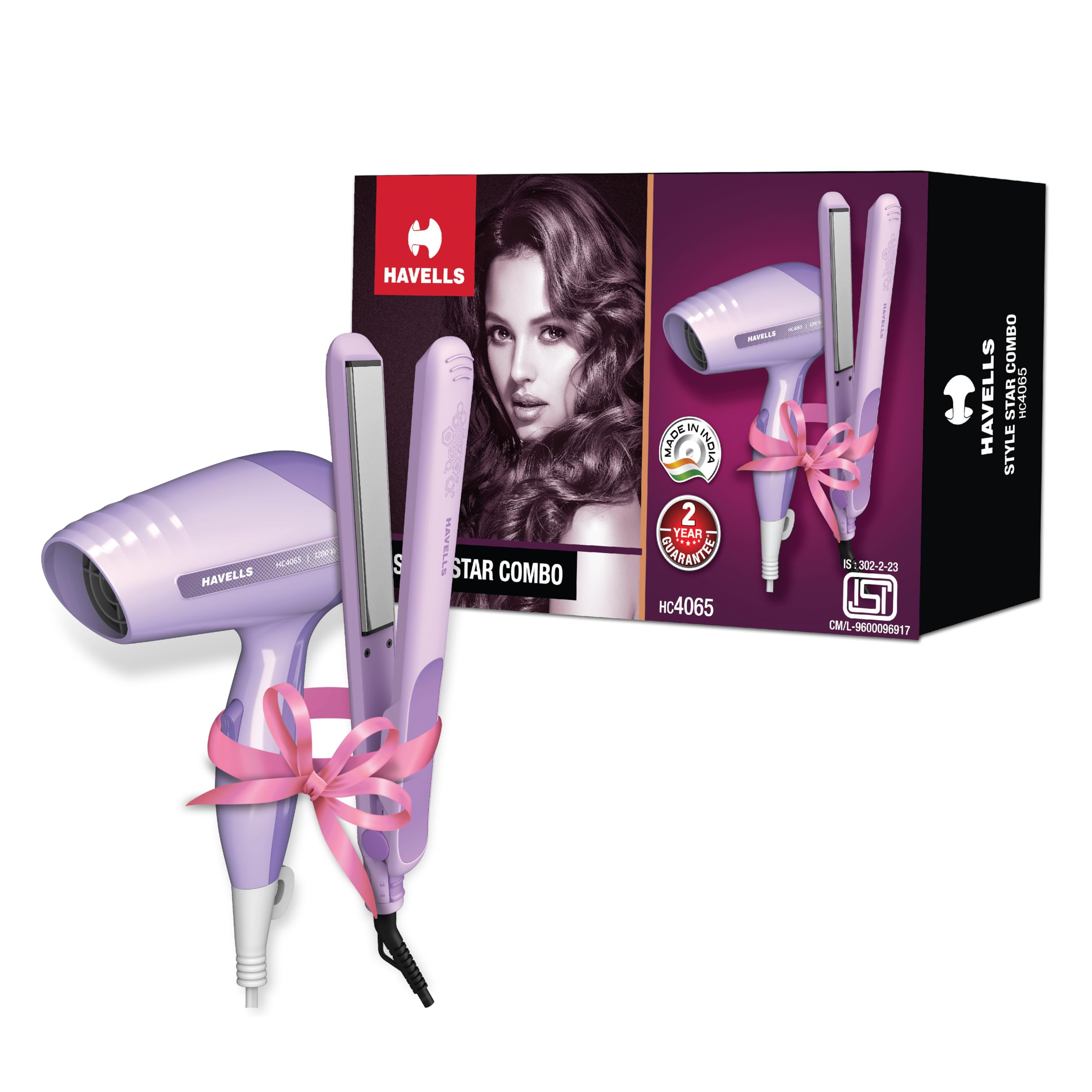 Havells Styling Combo of Hair Dryer & Straightener|1200W Dryer|Floating Plate Straightener|Blow Dry for Men & Women| HC4065-image-13