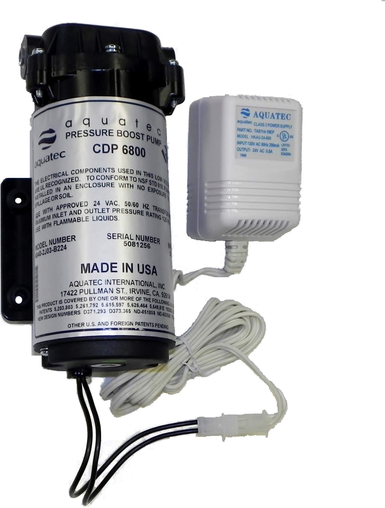 Aquatec 6800 series Booster pump with Transformer 115V/60Hz