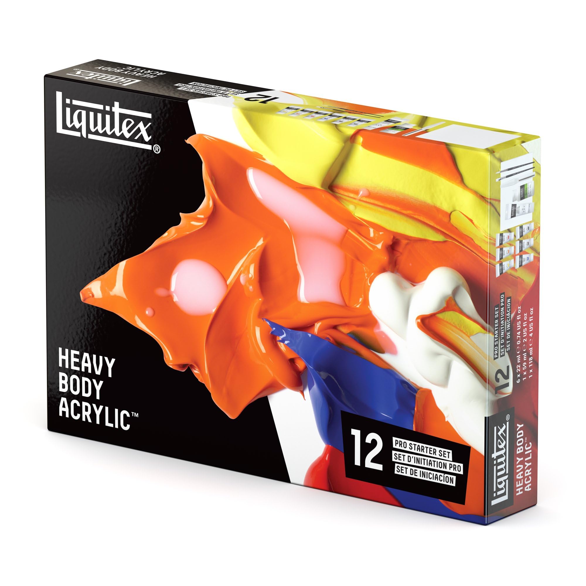 Liquitex 3699313 Professional Heavy Body farba akrylowa o doskonałej odporności na światło w maślanej konsystencji, zestaw startowy – 6 kolorów w tubkach 22 ml