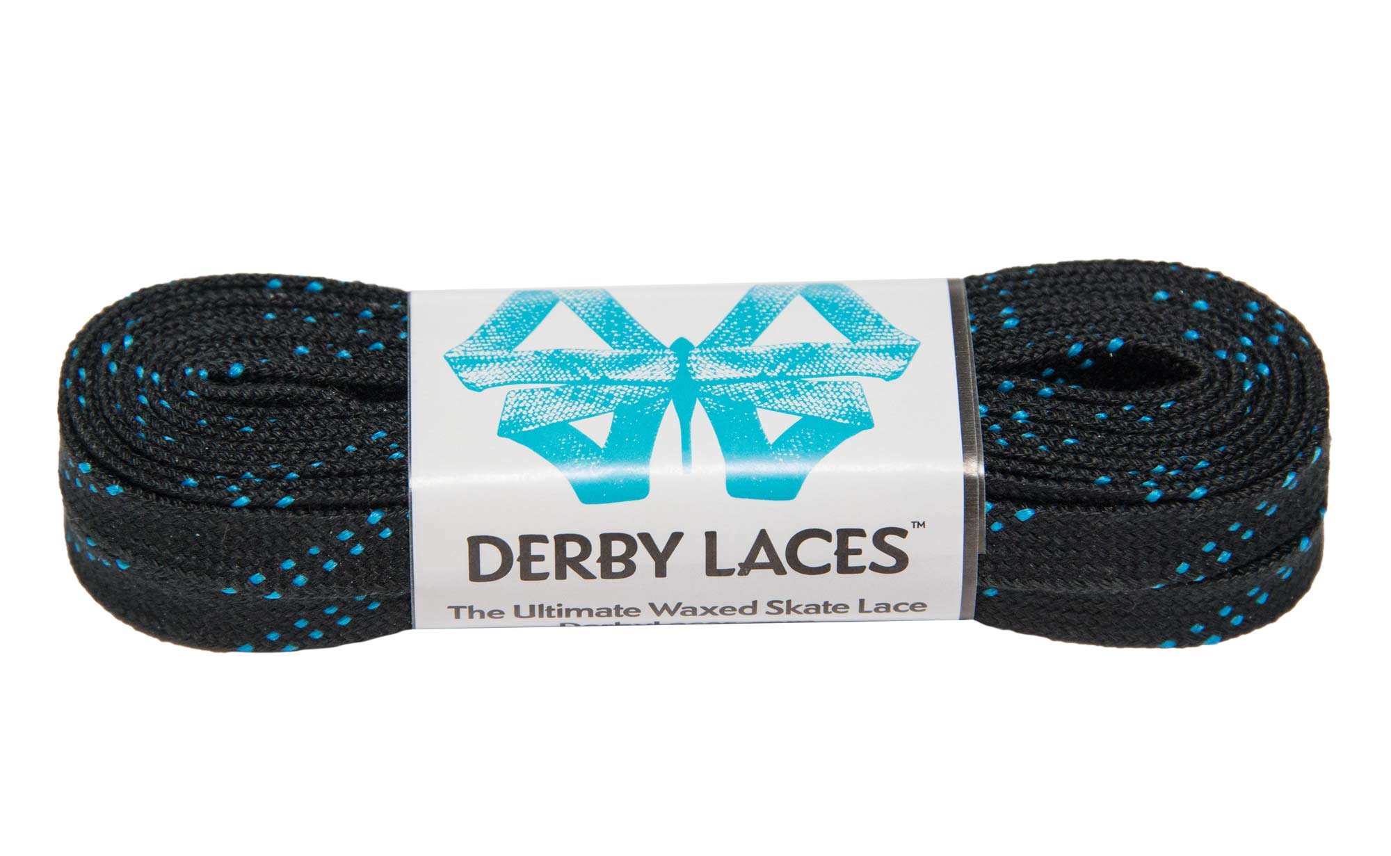 Derby Laces Black 96 Inch Waxed Skate Lace for Roller Derby, Hockey and Ice Skates, and Boots