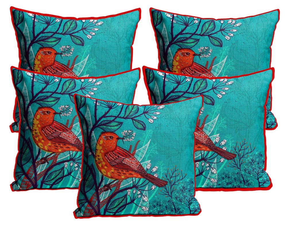 Buy Sleep Nature's Jute Fabric Printed Throw/Pillow Covers for Living