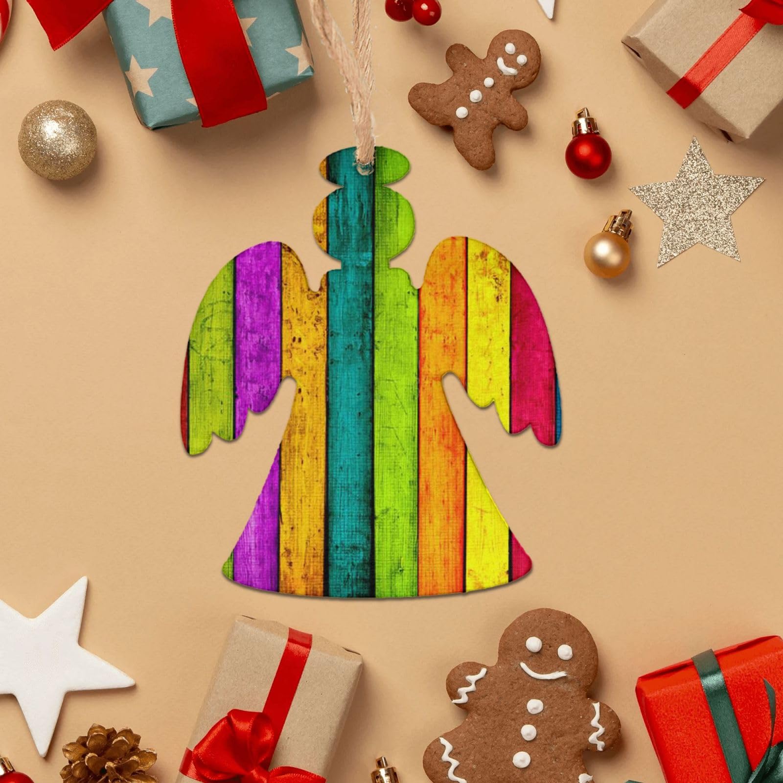 Amazon.co.jp: 木製クリスマスオーナメント 7色ボード クリスマス