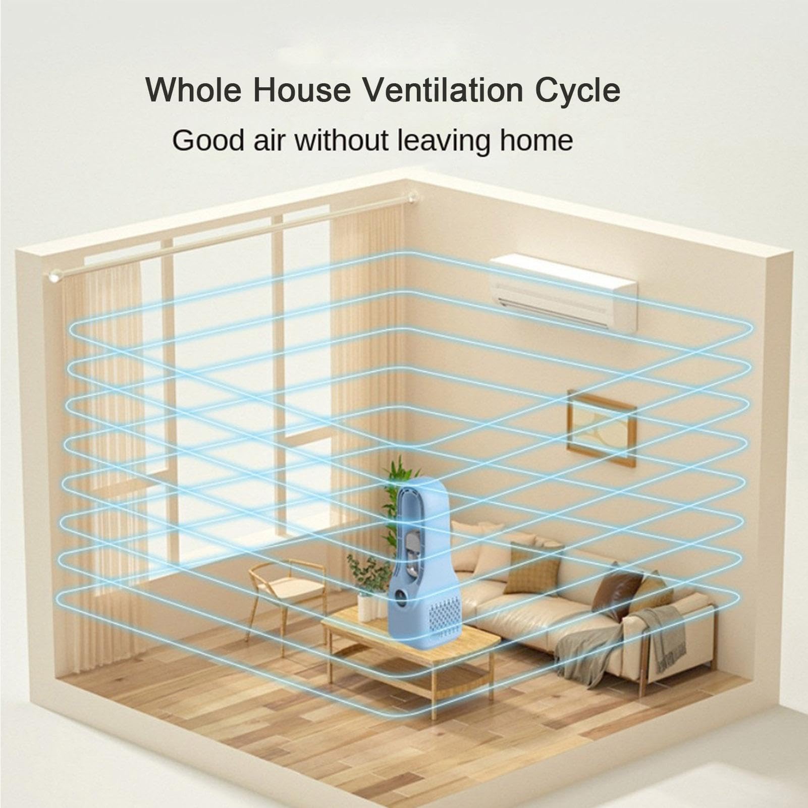 Ventilatore Da Scrivania Ricaricabile Ventilatore Senza Pale a 6 Velocità e | Fan a silenzioso, ricarica Type-C 1500mAh per auto, spiaggia, casa, camera da , ufficio, esterno, comodi