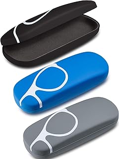 3 Pieces Hard Shell Clamshell Eyeglasses Case Protective Sunglasses Case Portable Glasses Protection Case with 3 Pieces Glasses Cloth