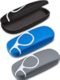 Frienda 3 Pieces Hard Shell Clamshell Eyeglasses Case Protective Sunglasses Case Portable Glasses Protection Case with 3 Pieces Glasses Cloth