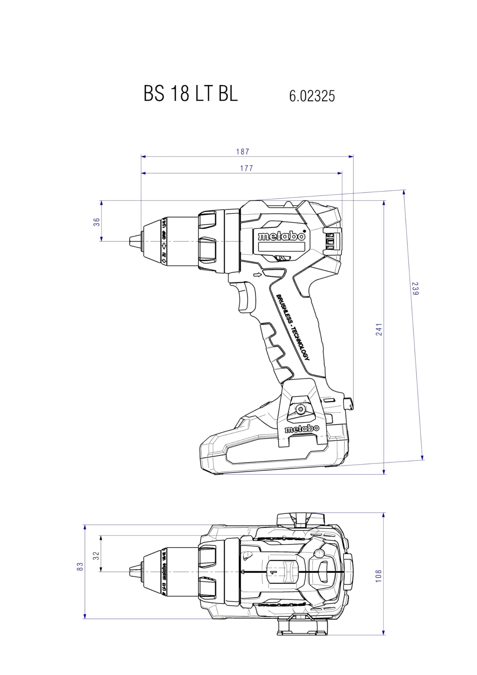 metabo Combo Set 2.9.3 18 V - Akku-Bohrschrauber BS 18 LT BL & Schlagschrauber SSW 18 LT 300 BL - Inkl. 2 LiPOWER Akkupacks 5.2 Ah, Ladegerät und metaBOX 145 L - Brushless Power für Profis