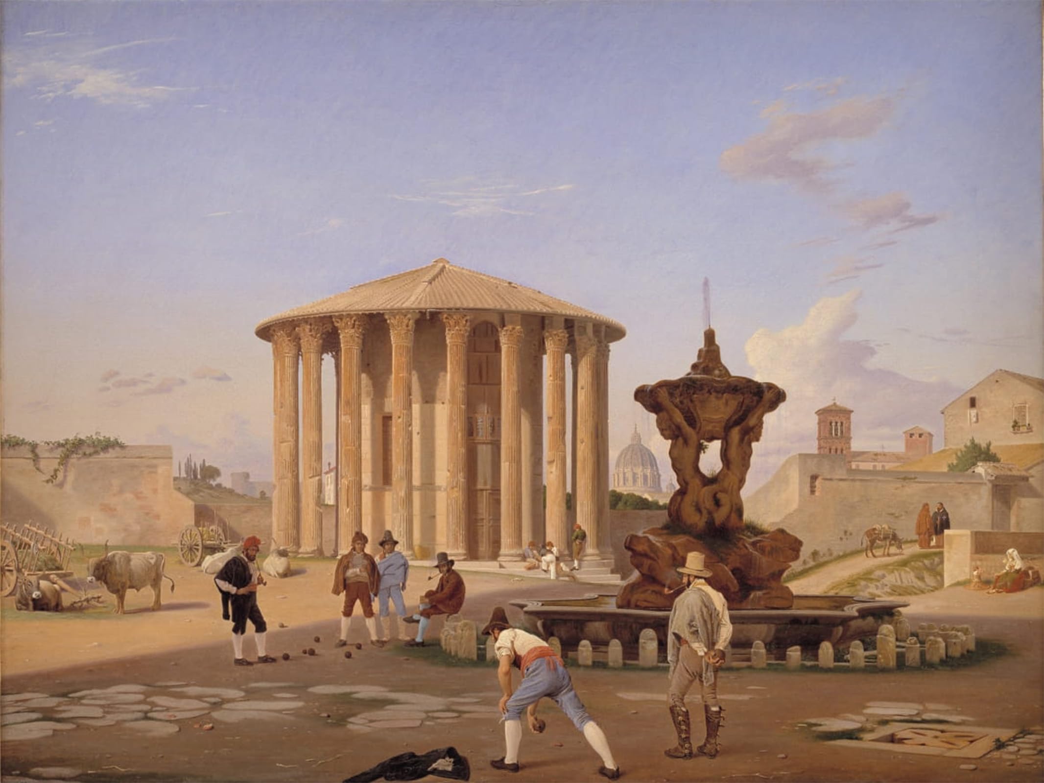 ARTXLXXBN Famous Print Painting Colorful Art Print Called Vesta Temple by Constantin Hansen Canvas Art Decorations for Home Decor 60x90cm