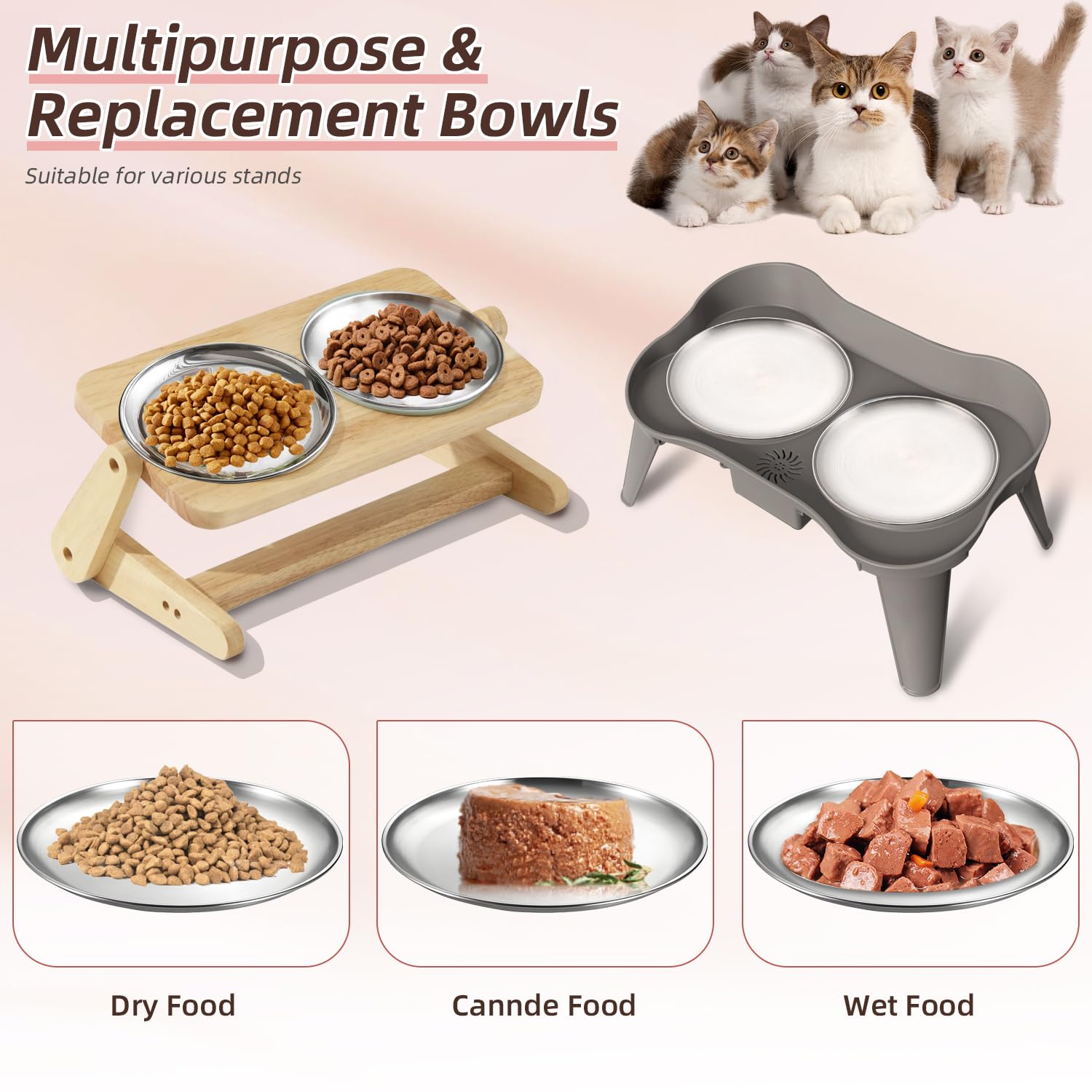 12 ciotole per cibo per gatti in acciaio inox, piccole e piatte da 17 cm, perfette per gattini, gatti, furetti, gatti randagi