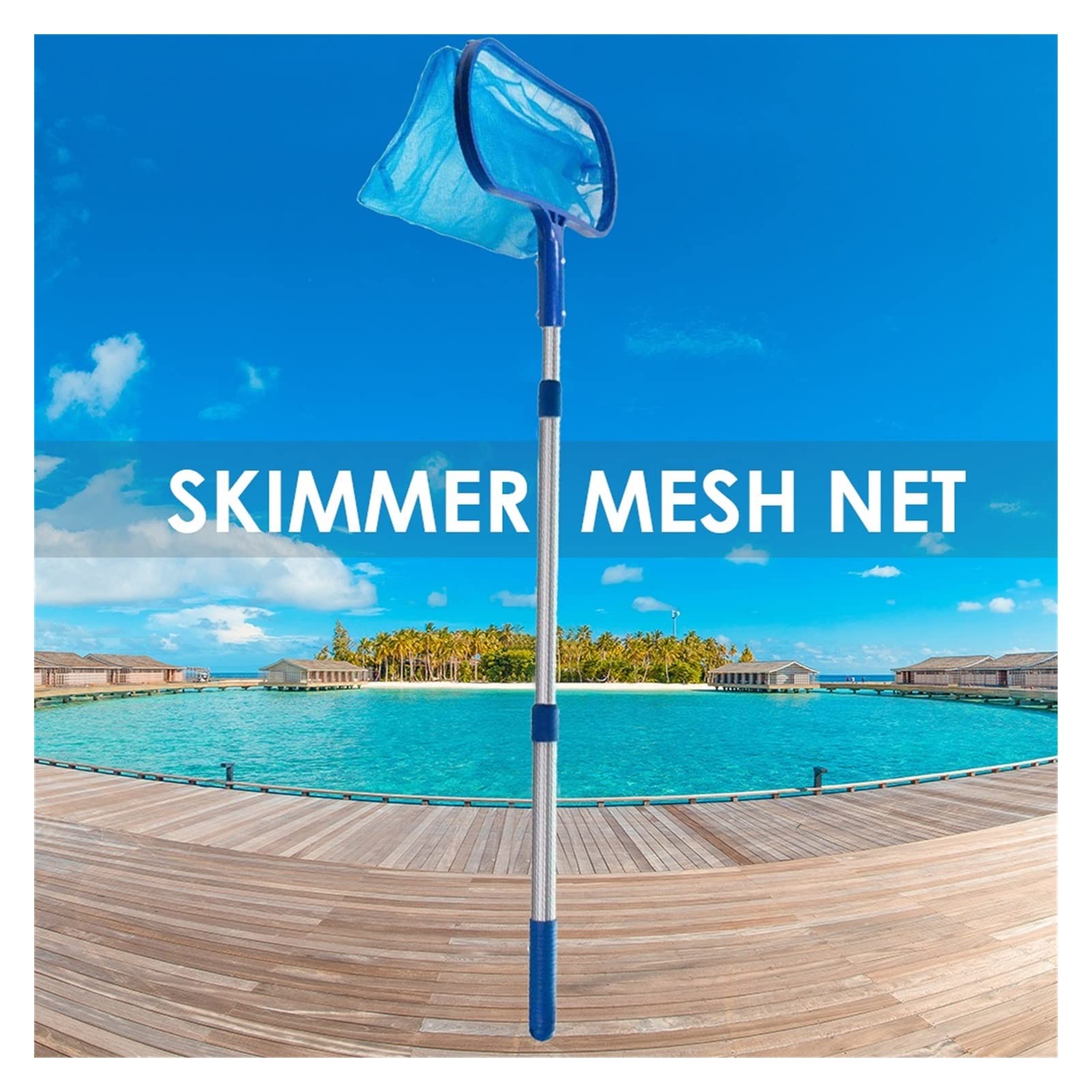 Questo retino per Skimmer da Piscina - 1 Pezzo con Asta telescopica per laghetti, rastrello per Foglie e detriti, retino per Skimmer (Colore: 02)