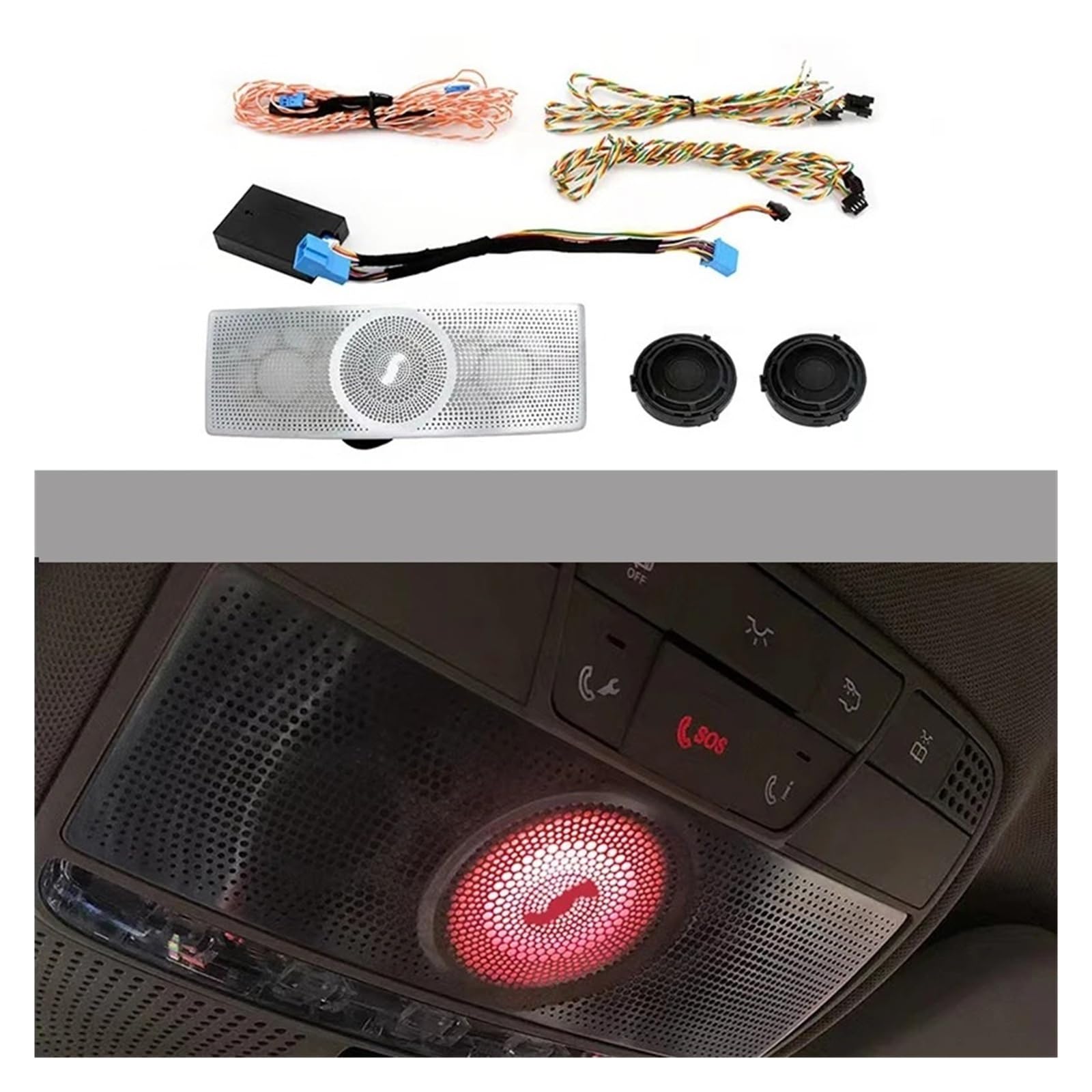 64 Color Colorful Luminous Glasses Case Compatible with Mercedes Benz GLC Class W253 2016 2017 2018 2019 2020 2021