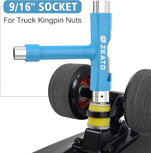 Miniatura 3 de All-in-One Skate Tools Multi-Function Portable Skateboard T Tool Accessory with T-Type Allen Key and L-Type Phillips Head Wrench Screwdriver Azul