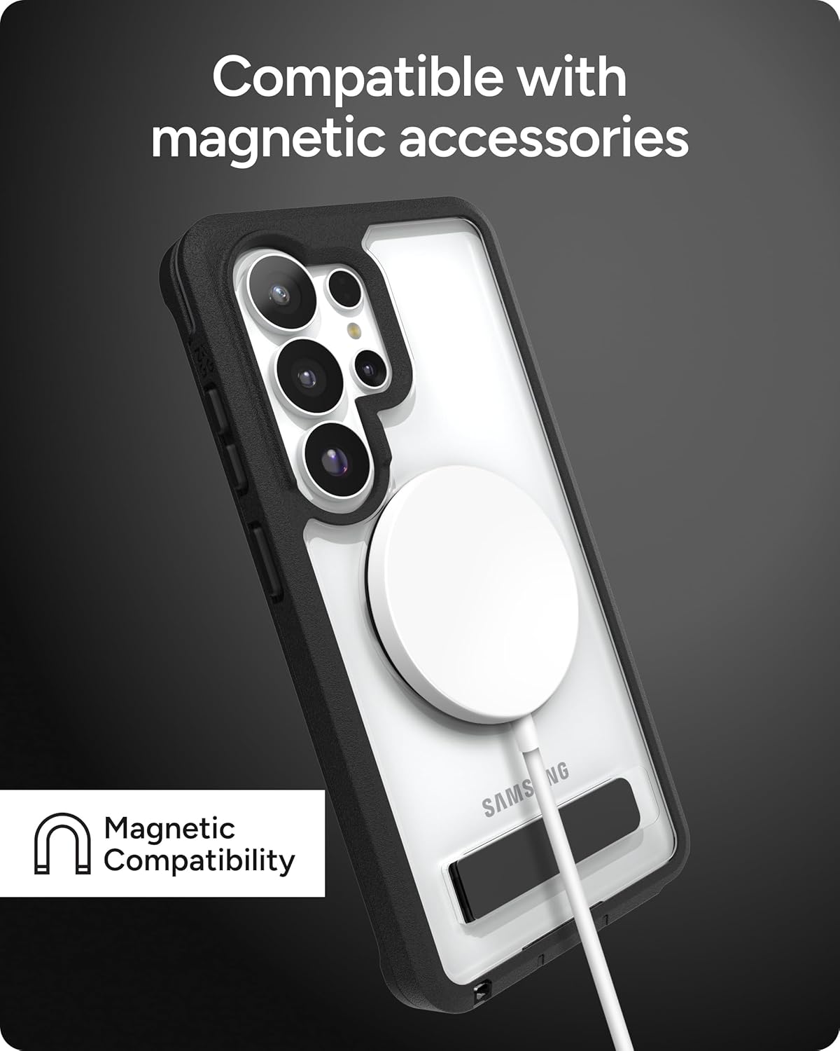 ZAGG Rainier Snap Samsung Galaxy S26 Ultra Case with Kickstand - Black, 22ft Drop Protection, Rugged Dual-Layer Magnetic Case, Graphene Fortified Heavy Duty Shockproof Cover, Military Grade Defense