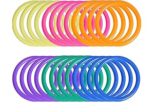 24Pcs Plastic Ring Toss Game for Kids - Carnival Rings for Speed and Agility Practice