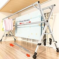 Vista 6 de Estante de secado de ropa para ropa interior y exterior, de acero inoxidable para secar, ajustable y plegable, ahorra espacio para un fácil