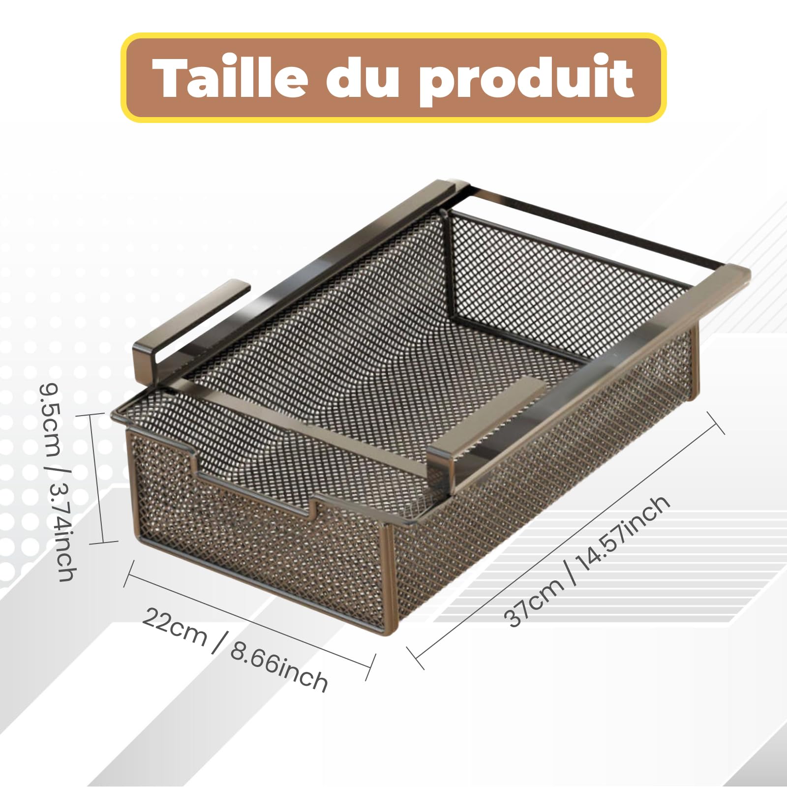 Panier Coulissant Pour Rangement Sous L'étagère, Tiroir