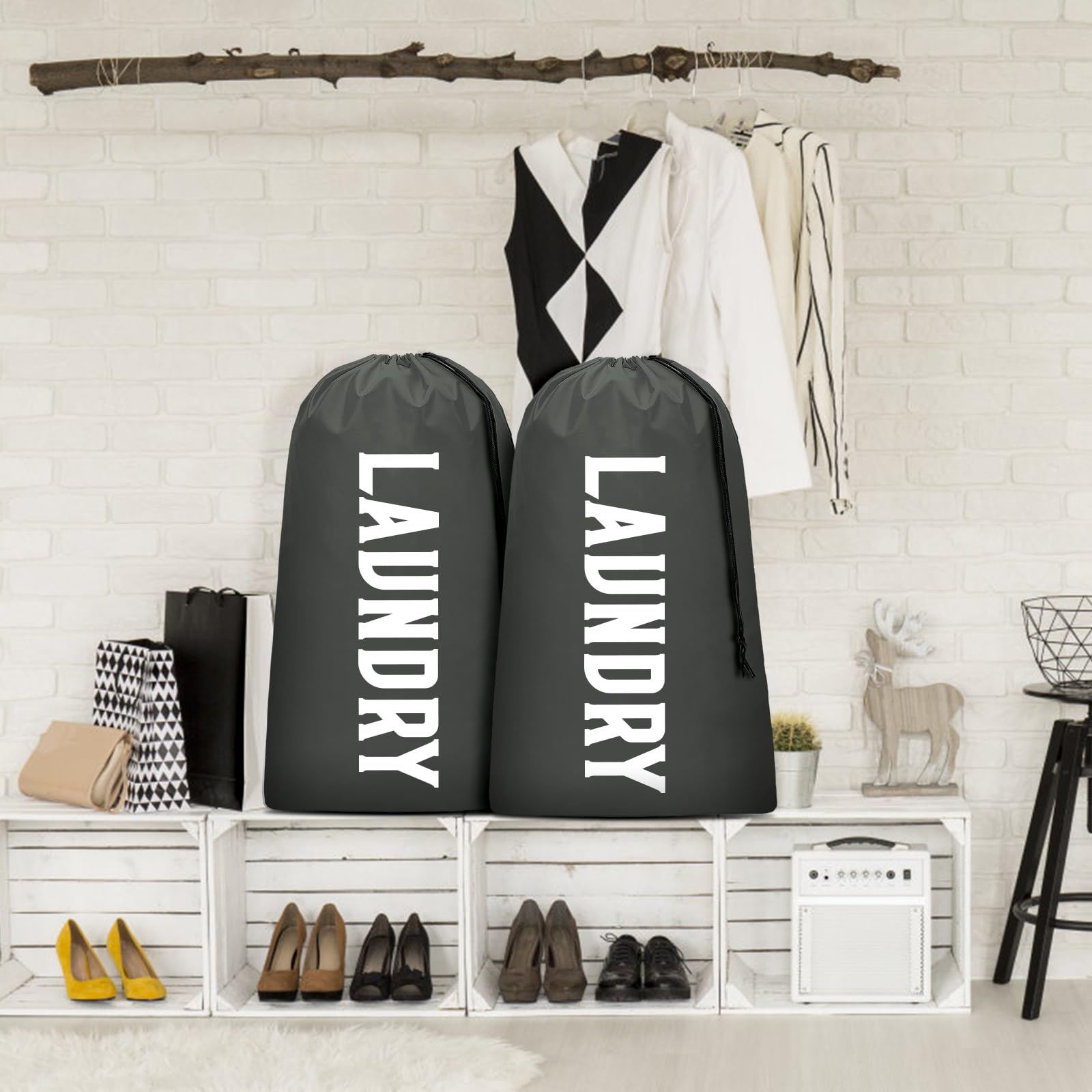 Bolsa de lavandería, bolsa de lavandería de viaje, lavable a máquina, organizador de ropa sucia, lo suficientemente grande como para contener 4 cargas de lavandería, fácil de colocar en una cesta o