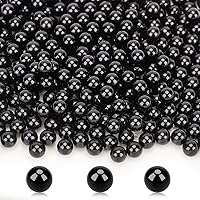 Vista 24 de Suream Cuentas para brochas de maquillaje, 1300 unidades, cuentas redondas negras, sin agujeros, de 0.315 in/0.31 pulgadas, perlas de relleno