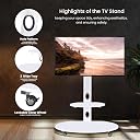 Mobile TV Stand on Wheels – Height Adjustable Floor Stand for 32–65 inch LED & Smart TVs | Wooden & Metal Frame | Rolling TV Trolley with Shelf (White) gallery image