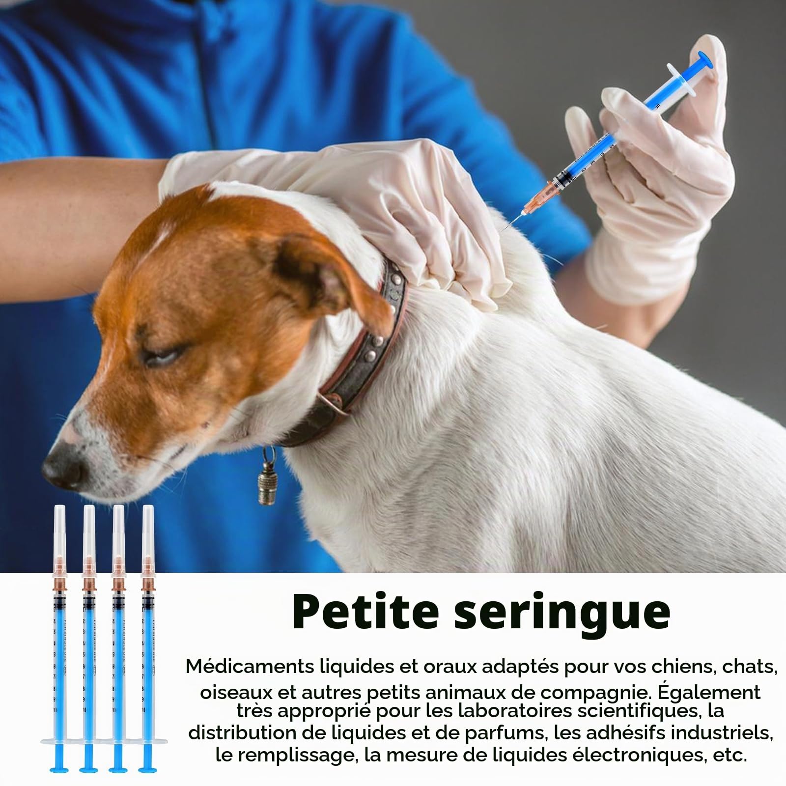 SPORWAY Lot de 100 seringues stériles, seringue en plastique de 1 ML avec aiguilles et embouts, seringue pour colostrum de 1 ML pour le remplissage et la mesure de liquides, alimentation des animaux